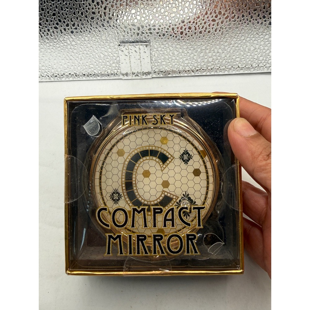 Pink Sky Compact Mirror‎ Standard 2x Magnification Portable Pocket Makeup Mirror